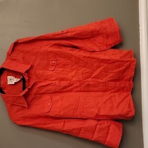 Chaus Organic Red Linen Shirt